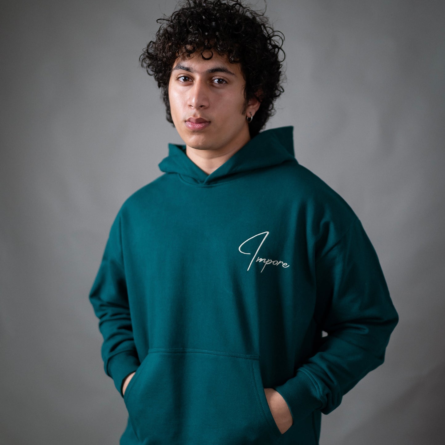 GREEN EMBROIDERY HOODIE